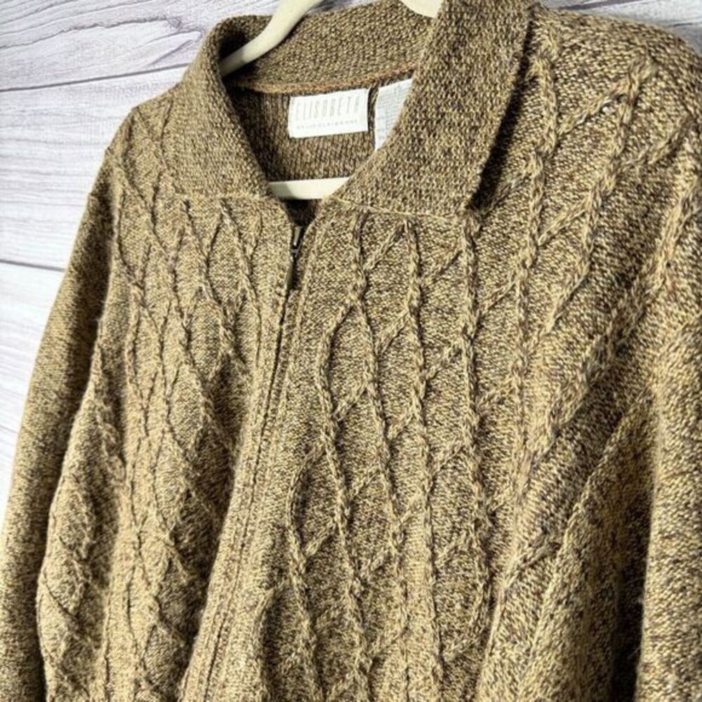 elisabeth by‎ liz claiborne full zip sweater wool blend plus size 1 Taiwan made - Picture 2 of 7